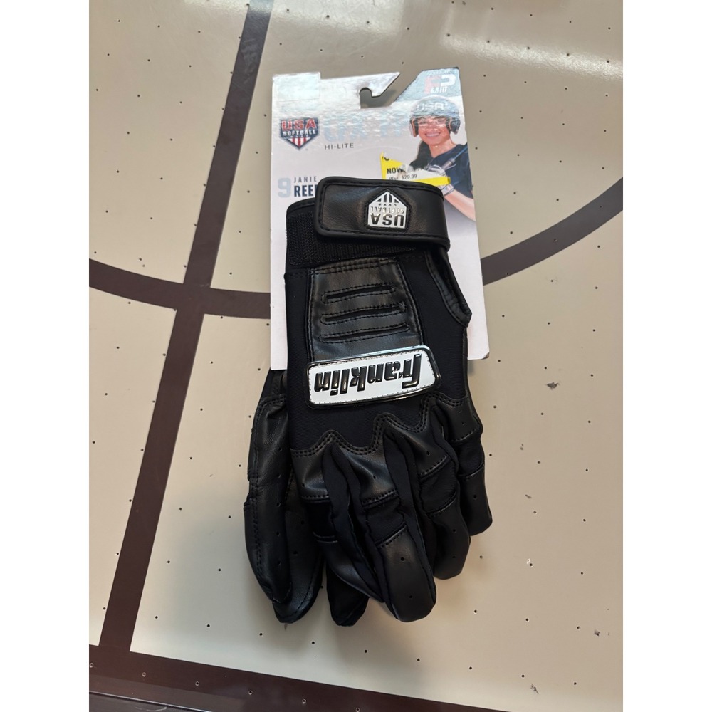 Franklin CFX FP Janie Reed USA Softball Batting Gloves Black Womens Small 20590